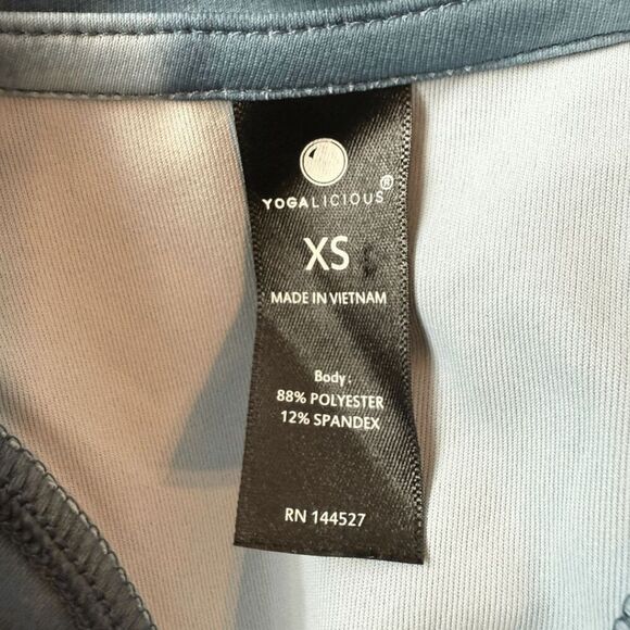 Yogalicious Women's Airlux Watercolor Cropped Muscle Tank Top Aqua Size XS - Picture 3 of 8